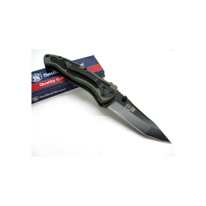 Couteau Automatique Smith&Wesson Special Ops Tanto Acier 4034 Manche Acier SWSPECM - Free Shipping
