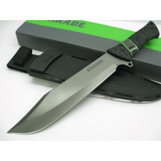 Couteau Bowie Schrade LeROY Lame Acier 8Cr13MoV/Titane Manche TPR SCHF45 - Livraison Gratuite