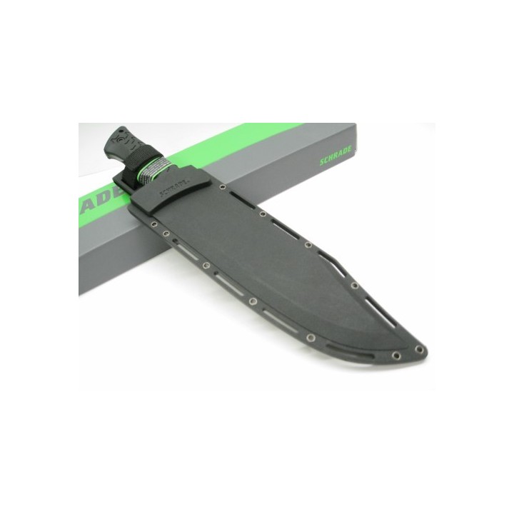 Couteau Bowie Schrade LeROY Lame Acier 8Cr13MoV/Titane Manche TPR SCHF45 - Livraison Gratuite