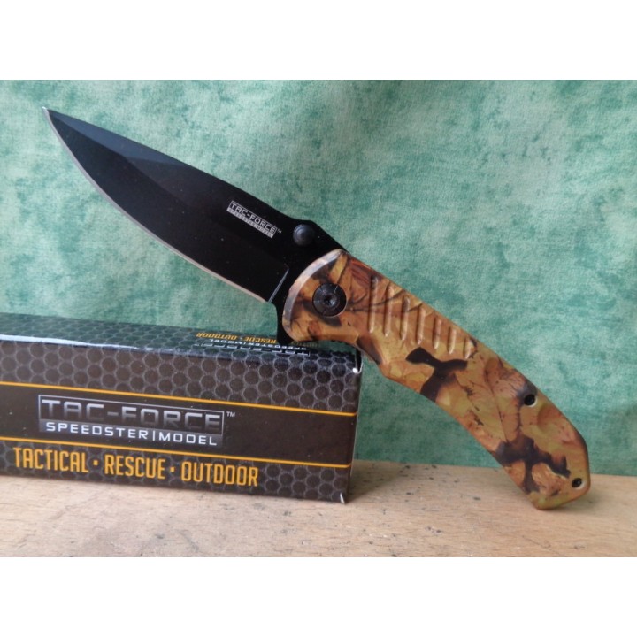 Lot de 3 Couteaux Tac Force Linerlock A/O Outdoor Camo Manche FRN TF764CA - Livraison Gratuite
