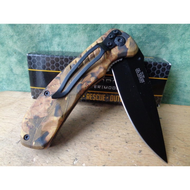 Lot de 3 Couteaux Tac Force Linerlock A/O Outdoor Camo Manche FRN TF764CA - Livraison Gratuite
