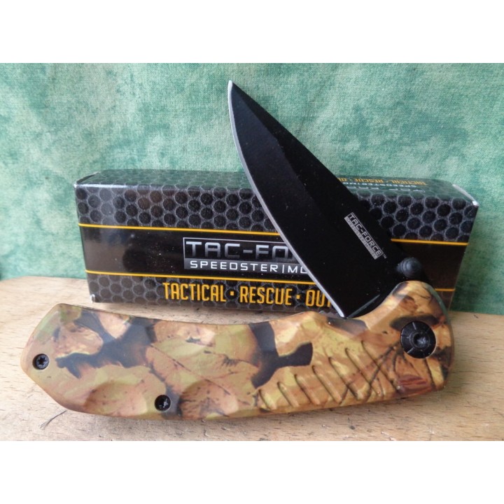 Lot de 3 Couteaux Tac Force Linerlock A/O Outdoor Camo Manche FRN TF764CA - Livraison Gratuite