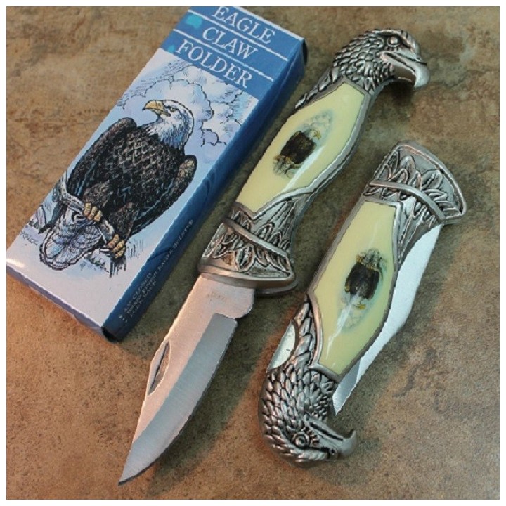 Lot de 3 Couteaux Eagle Claw Folder Forme Aigle Lame Acier Inox CN210999 - Livraison Gratuite