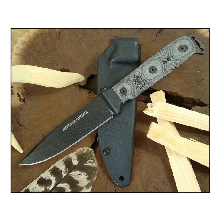 Couteau Tops Mohawk Hunter Acier Carbone 1095 Manche Micarta Etui Kydex Made In USA TPH01 - Livraison Gratuite