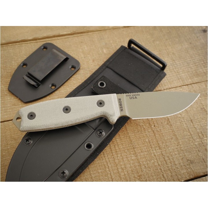 Couteau ESEE Model 3 Dark Earth Carbone 1095 Manche Micarta Etui Kydex + Molle USA ES3PMBDE - Livraison Gratuite