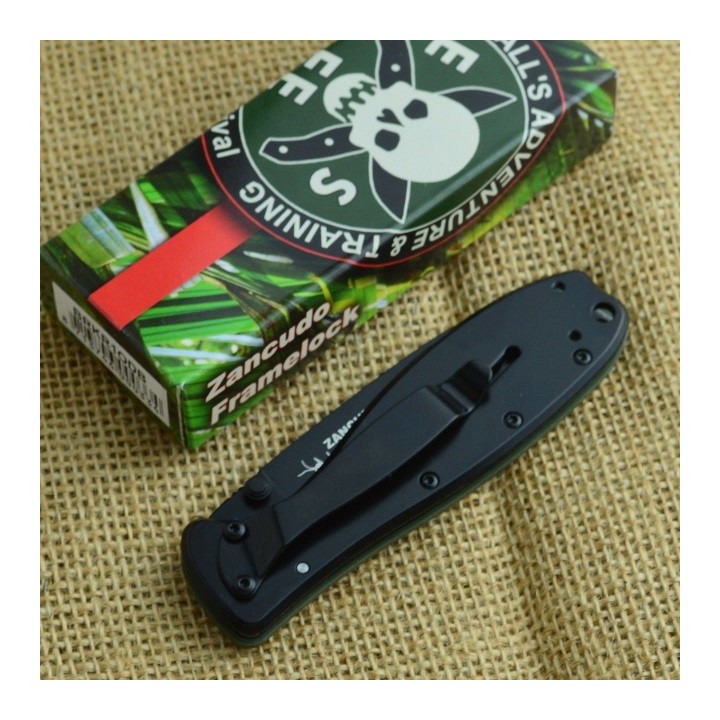 Couteau Esee BRK Zancudo Framelock Acier AUS-8 Black Manche FRN OD Green BRKR1ODB - Livraison Gratuite