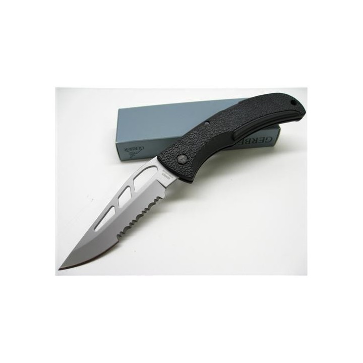 Couteau Gerber E-Z Out Serrated Lame Acier Carbone Manche Zytel Made In USA G6751 - Livraison Gratuite