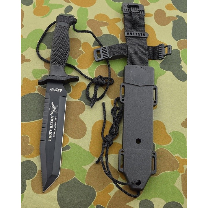 Lot de 3 Couteaux de Combat Tactical Tanto Search & Destroy MTECH Acier 440 Etui Nylon MT676TB - Livraison Gratuite