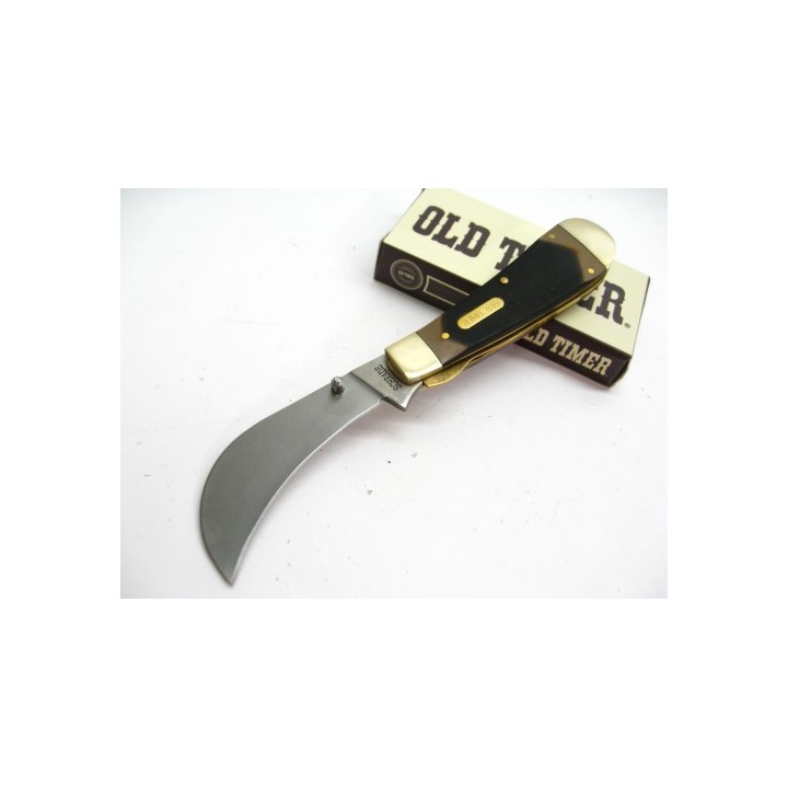 Couteau Serpette Schrade Old Timer Hawkbill Pruner Acier Carbone/Inox Manche Delrin SCH216OT - Livraison Gratuite
