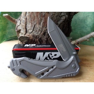 Couteau Smith&Wesson Military & Police Tanto Acier 7Cr17Mov Manche Alu Brise Vitres SWMP11G - Livraison Gratuite