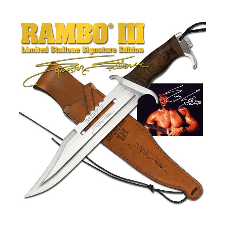 Couteau RAMBO III Signature Poignard RAMBO III Licence Officielle Etui Cuir RB9297 - Livraison Gratuite