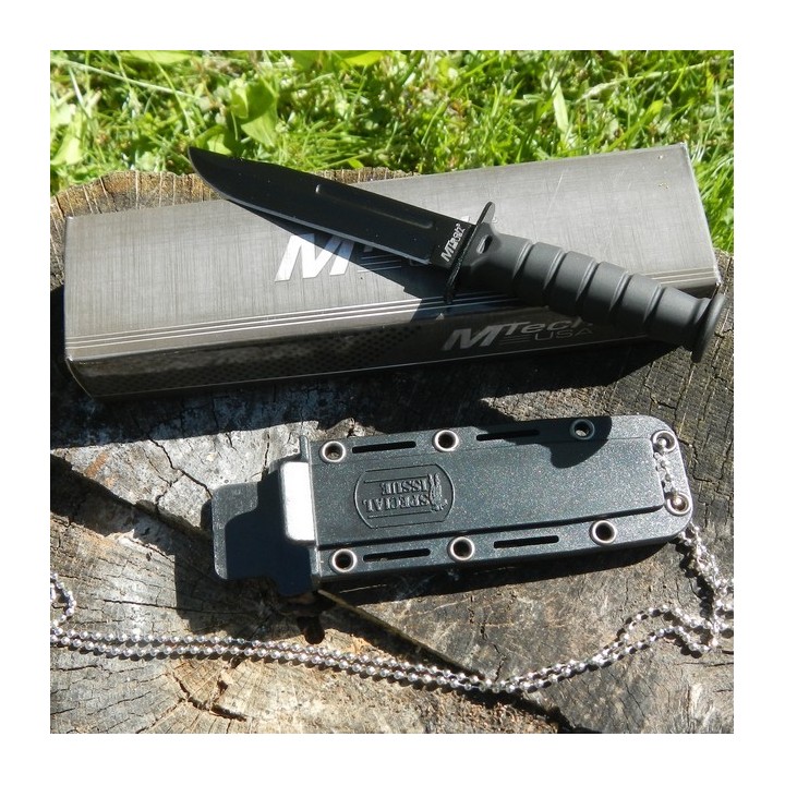 Lot de 3 Couteaux de Cou Tactical Kabai Mtech Acier 440 Façon Ka-Bar MT632DB - Livraison Gratuite