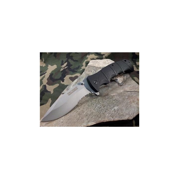 Lot de 3 Couteau Tactical Tac Force A/O Lame Acier Carbone/Inox Serr Manche Alu Black TF924MS - Livraison Gratuite