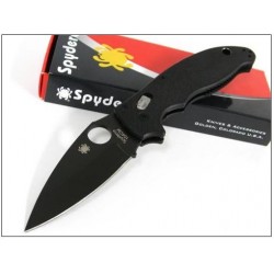 COUTEAU SPYDERCO Black G-10 MANIX 2 Plain Edge Knife SC101GPBBK2 - Acier 154CM SPYDERCO MADE IN USA