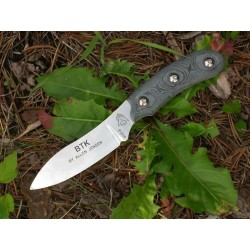Couteau Tops Bird and Trout Knife Acier 440C Manche Micarta Etui Cuir Made In USA TPBTK02 - Livraison Gratuite 