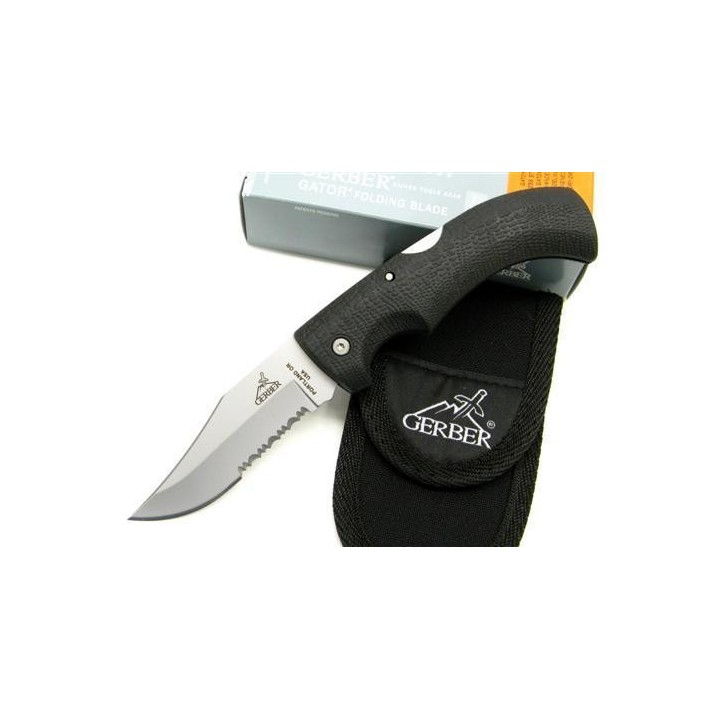 Gerber Gator Clip Point Acier 154CM Serrated Manche Kraton Gerber Gator Made In USA G6079 - Livraison Gratuite