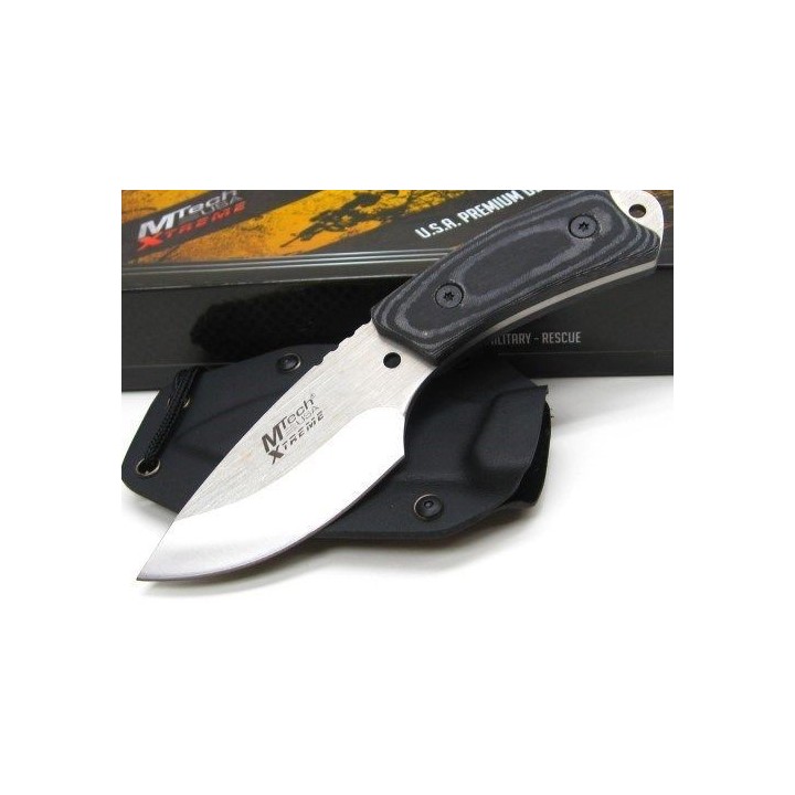 Couteau de Cou MTech Xtreme Lame Acier 440 Manche Micarta Etui Kydex MTX8035 - Livraison Gratuite
