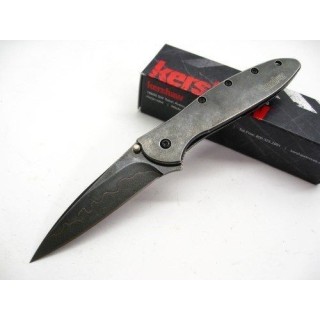 Couteau Kershaw Leek A/O BlackWash Acier D2 Manche Acier Made In USA  KS1660CBBW - Livraison Gratuite