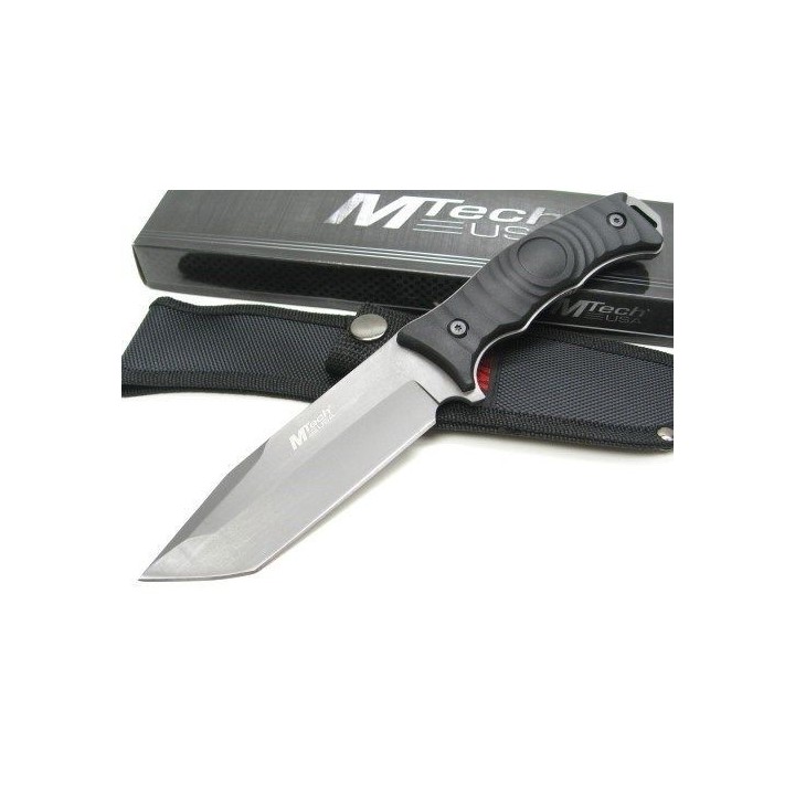 Couteau Tanto Tactical Mtech Lame Acier 440 Manche FRN Etui Nylon MT2070T - Livraison Gratuite