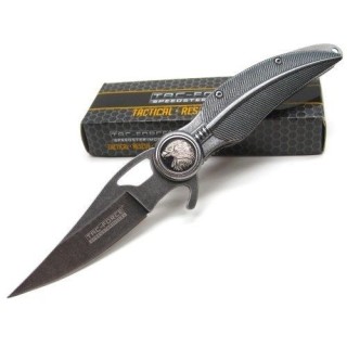 Couteau Tac-Force Stonewash A/O Lame Acier Inox Manche Alu Forme Plume TF904 - Livraison Gratuite