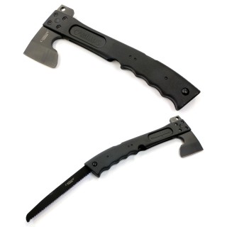 Hache Camillus Camtrax Hatchet/Saw Acier Carbone/Titane Manche ABS Fonction Scie CM19142 - Livraison Gratuite