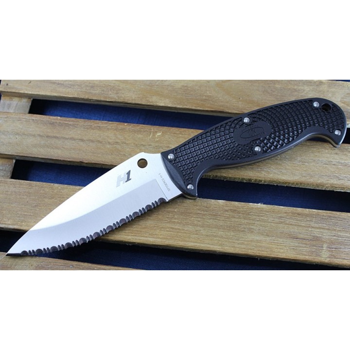 Couteau Spyderco Jumpmaster 2 Acier H1 Manche FRN Etui Boltaron Made In Japan SCFB24SBK2 - Livraison Gratuite