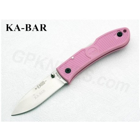 COUTEAU Kabar Dozier Folding Hunter Pink KA BAR acier AUS8 - KA4062PK