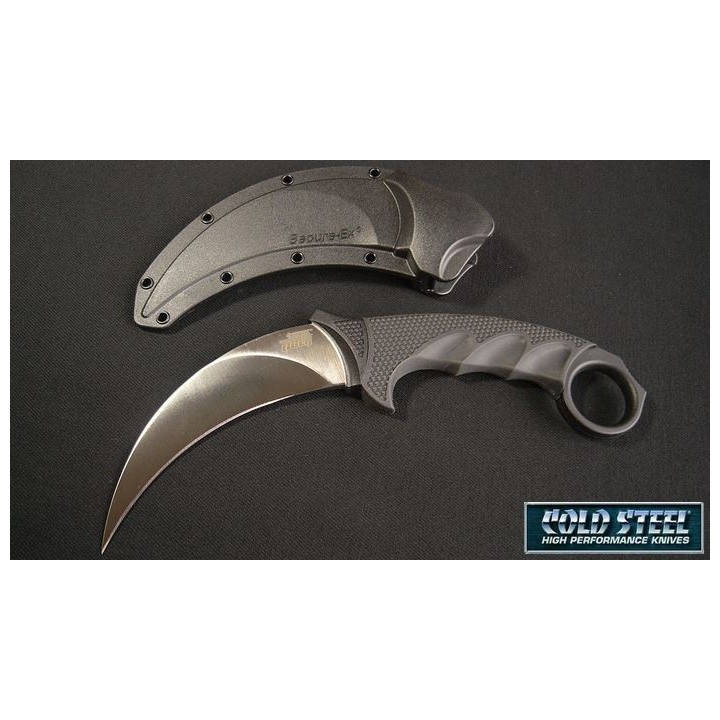Couteau Cold Steel Tiger Karambit Lame Acier AUS-8 Manche Griv-Ex Etui Secure-Ex CS49KST - Livraison Gratuite