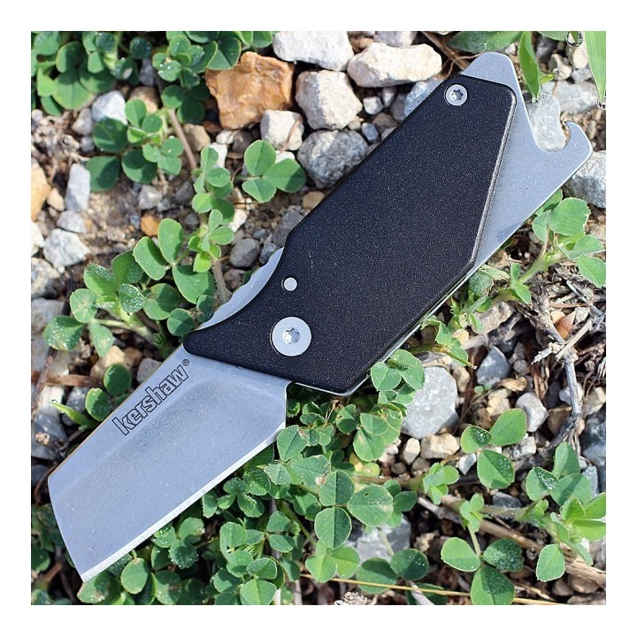 Lot de 2 Couteau Kershaw Pub Black Lame Acier 8Cr13MoV Manche Alu Ouvre Bouteilles KS4036BLK - Livraison Gratuite