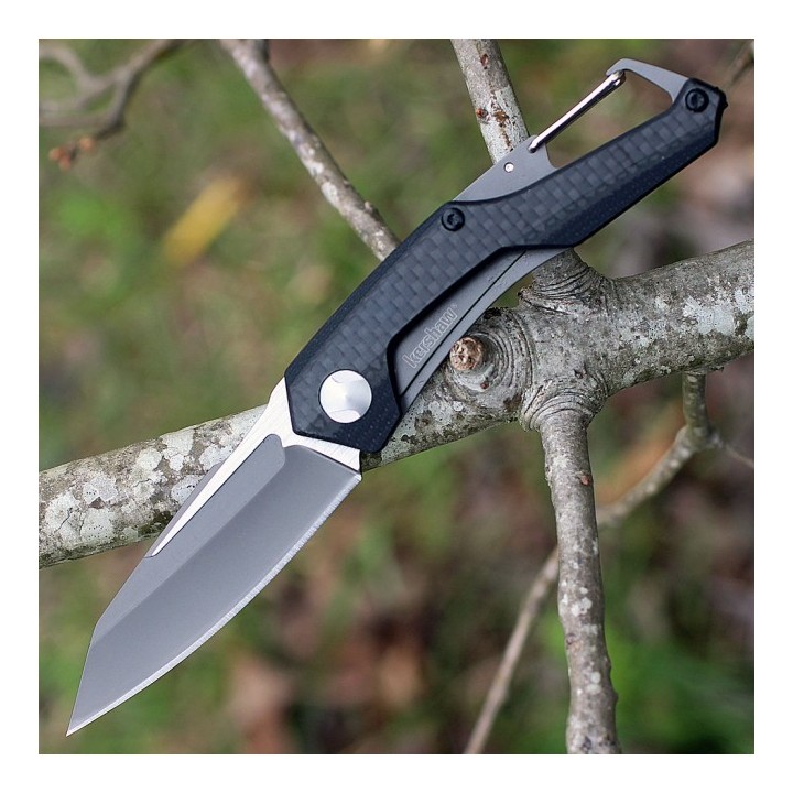 Couteau Kershaw Reverb Lame Acier 8Cr13MoV Manche G10/Fibre Carbone KS1220 - Livraison Gratuite