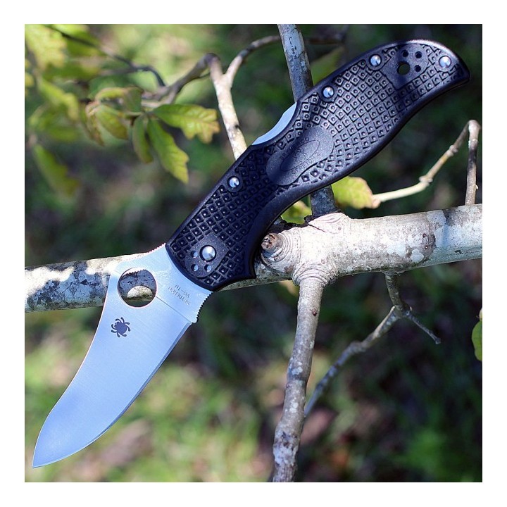 Couteau Spyderco Stretch 2 Lame Acier VG-10 Manche FRN Lockback Made In Japan SC90PBK2 - Livraison Gratuite