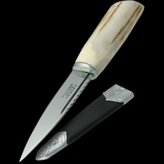 Couteau Dague Scottish Dirk Sheffield Sgian Dhu Acier Carbone Manche Os Made In England SHE018 - Livraison Gratuite