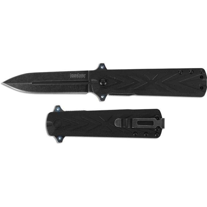 Couteau Kershaw Barstow A/O Lame Acier 8Cr13MoV Manche GFN Black Linerlock Clip KS3960 - Livraison Gratuite