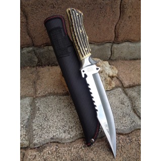Couteau Poignard De Chasse Frost Cutlery Lame Acier 3Cr13 Manche Imit Os Etui Nylon FSHP017 - Livraison Gratuite