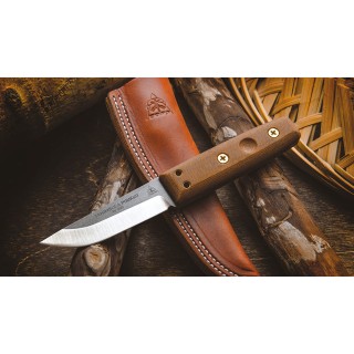 Couteau TOPS Tanimboca Puukko Lame Acier Carbone 1095 Manche Micarta Etui Cuir Made In USA TPTPUK01 - Livraison Gratuite