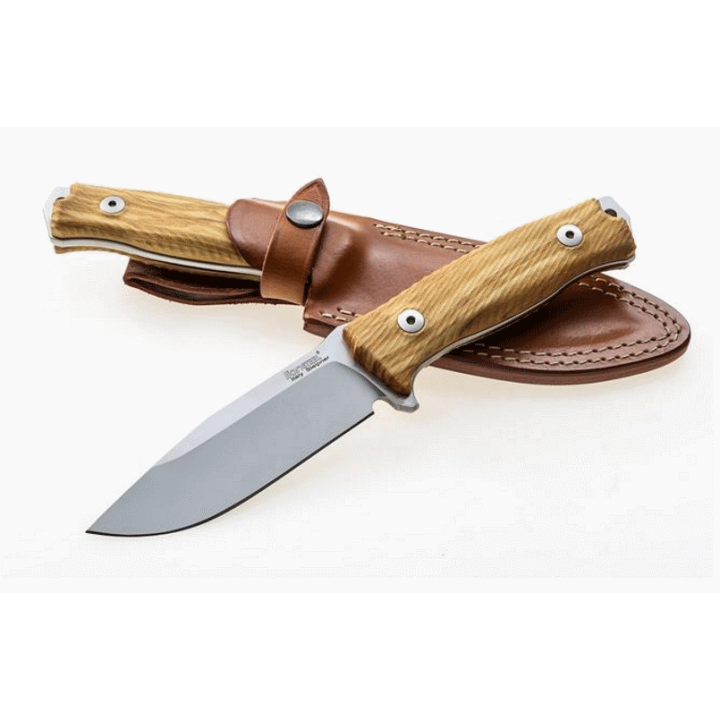 Couteau LION STEEL M5 Olivier Lame Acier Sleipner Manche Bois d'Olivier Etui Cuir Made In Italy LSTM5UL - Livraison Gratuite