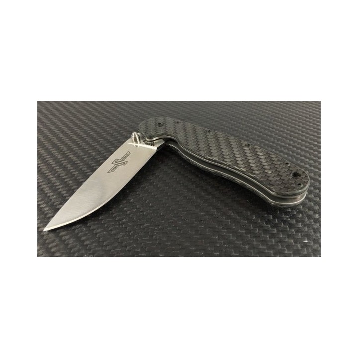 Couteau Ontario RAT 1 Carbon Fiber Lame Acier AUS-8 Manche Fibre Carbone/G-10 ON8886CF - Livraison Gratuite