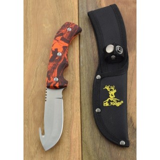 Couteau de Chasse Guthook Lame Acier 440 Manche Camo Aluminium Etui Nylon Elk Ridge ER274RC - Livraison Gratuite