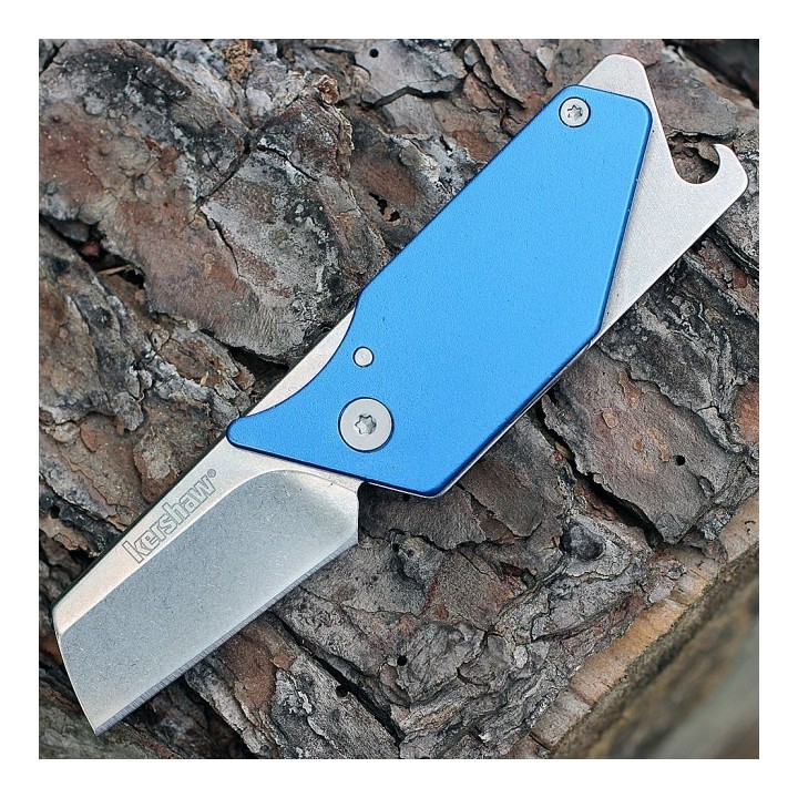 Lot de 2 Couteau Kershaw Pub Blue Lame Acier 8Cr13MoV Manche Alu Ouvre Bouteilles KS4036BLU - Livraison Gratuite