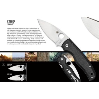 Couteau Spyderco Shaman Plain Lame Acier CPM-S30V Manche G-10 Made USA SC229GP - Livraison Gratuite