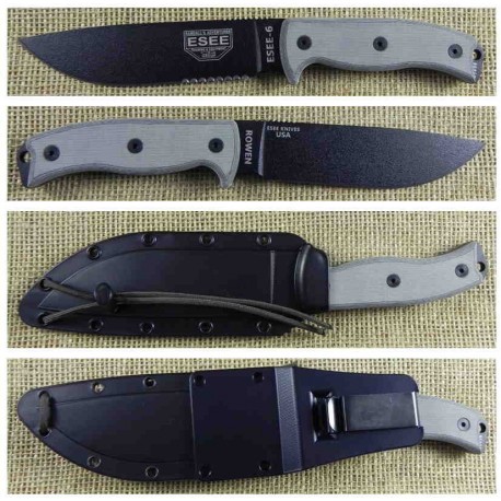 Couteau Esee Knives Model 6 COUTEAU DE COMBAT SURVIE ES6SB - COUTEAU ESEE MADE IN USA