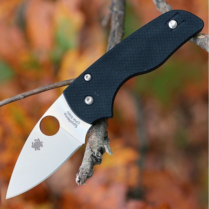 Couteau Spyderco Lil' Native Lame Acier CPM-S30V Manche G-10 Sécurité Compression Made In USA SC230GP - Livraison Gratuite