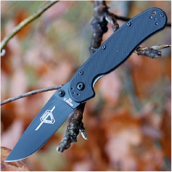 Couteau Ontario Rat II D2 Military Manche Fibre de Nylon Lame Acier D2 Linerlock Clip de poche ON8830 - Livraison Gratuite