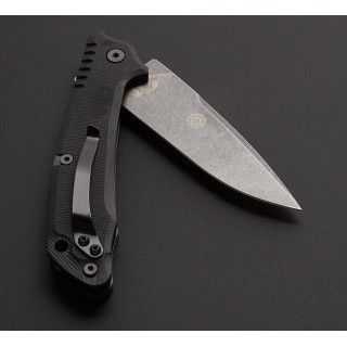 Couteau Tactical ABKT Tac Predator Lame Acier D2 Manche Black G-10 Linerlock Clip AB026B - Livraison Gratuite