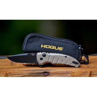 Couteau Hogue X1 Micro Desert Tan Lame Acier 154CM Manche Aluminium Button Lock Clip Made USA HO24177 - Livraison Gratuite