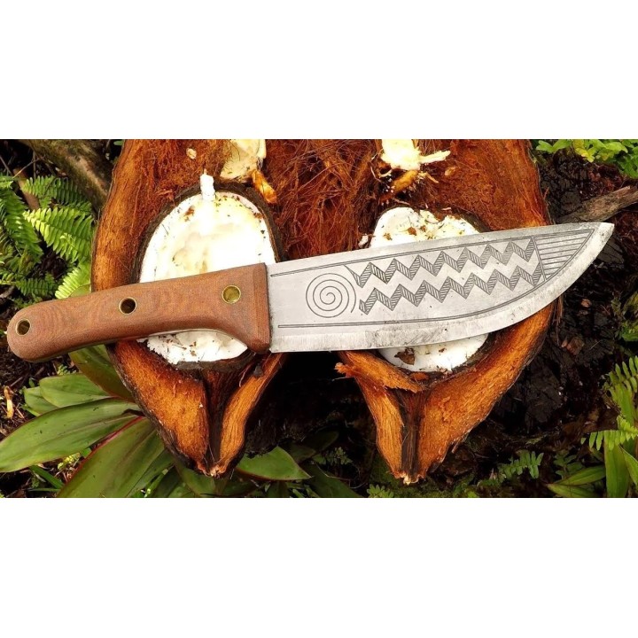 Couteau Condor Primitive Sequoia Carbone 1075 Manche Micarta Etui Cuir Made El Salvador CTK390684 - Livraison Gratuite