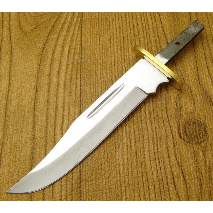 Lot de 2 Lames à Customiser Selon Vos Désirs Bowie Skinner Acier Carbone/Inox Garde Laiton BL0S34 - Livraison Gratuite