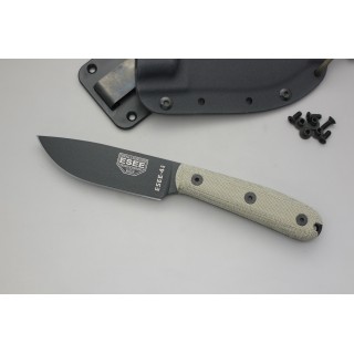 Couteau de Survie Esee Model 4 Traditional Handle Lame 1095 Manche Micarta Etui Kydex Made USA ES4HMK - Livraison Gratuite