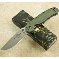 Couteau Ontario RAT 1 Lame Acier AUS8 Manche Green Nylon Linerlock Clip ON8848OD - Livraison Gratuite