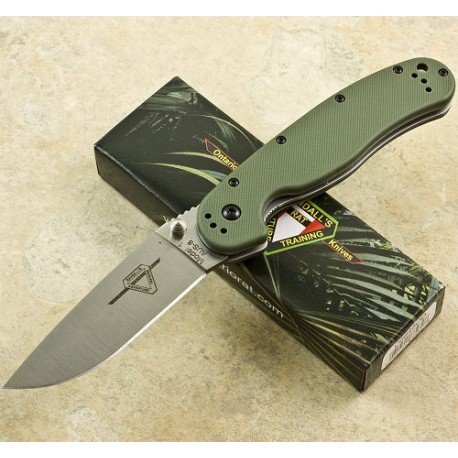 Couteau Ontario RAT 1 Lame Acier AUS8 Manche Green Nylon Linerlock Clip ON8848OD - Livraison Gratuite